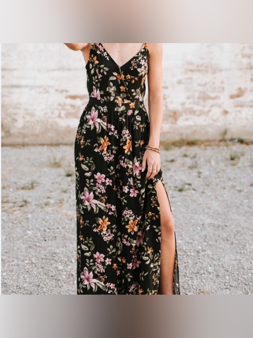 American Eagle Outfitters Black Floral Romper Size Small